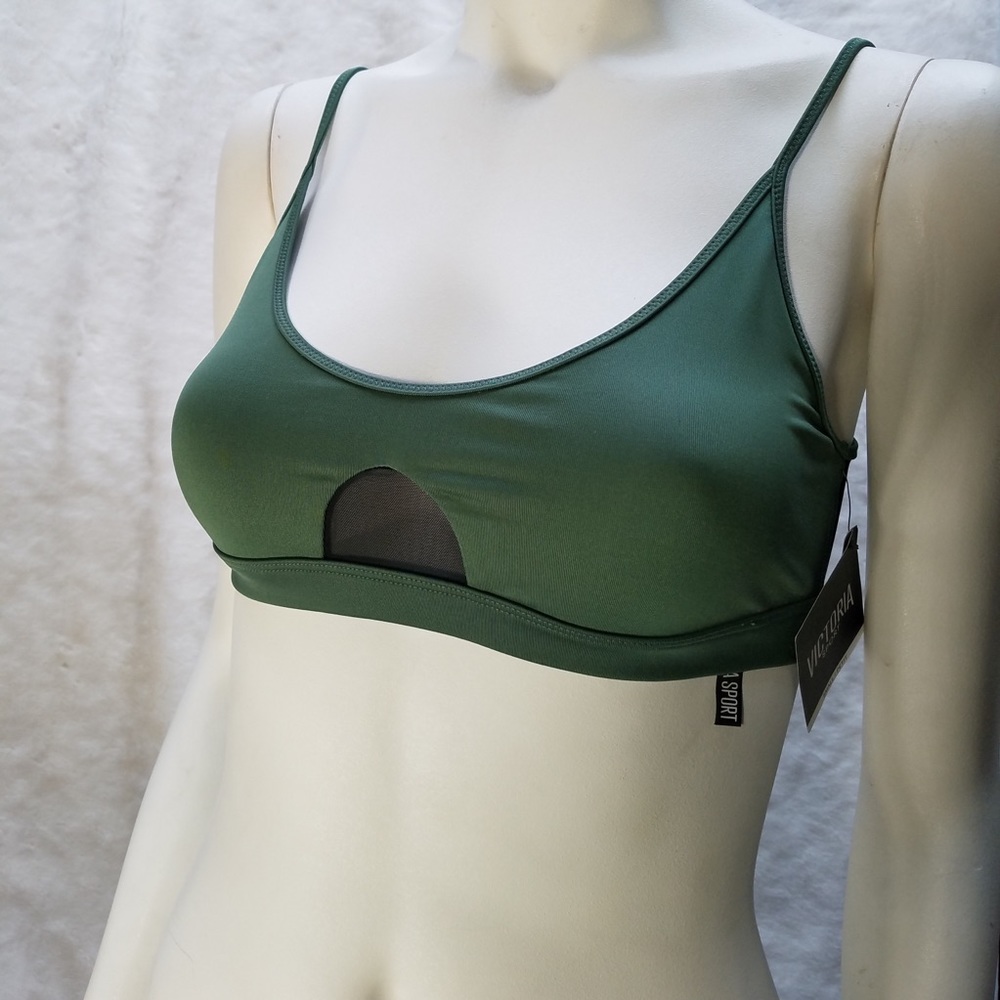 Victoria’s Secret Sports Bra Green Black Small